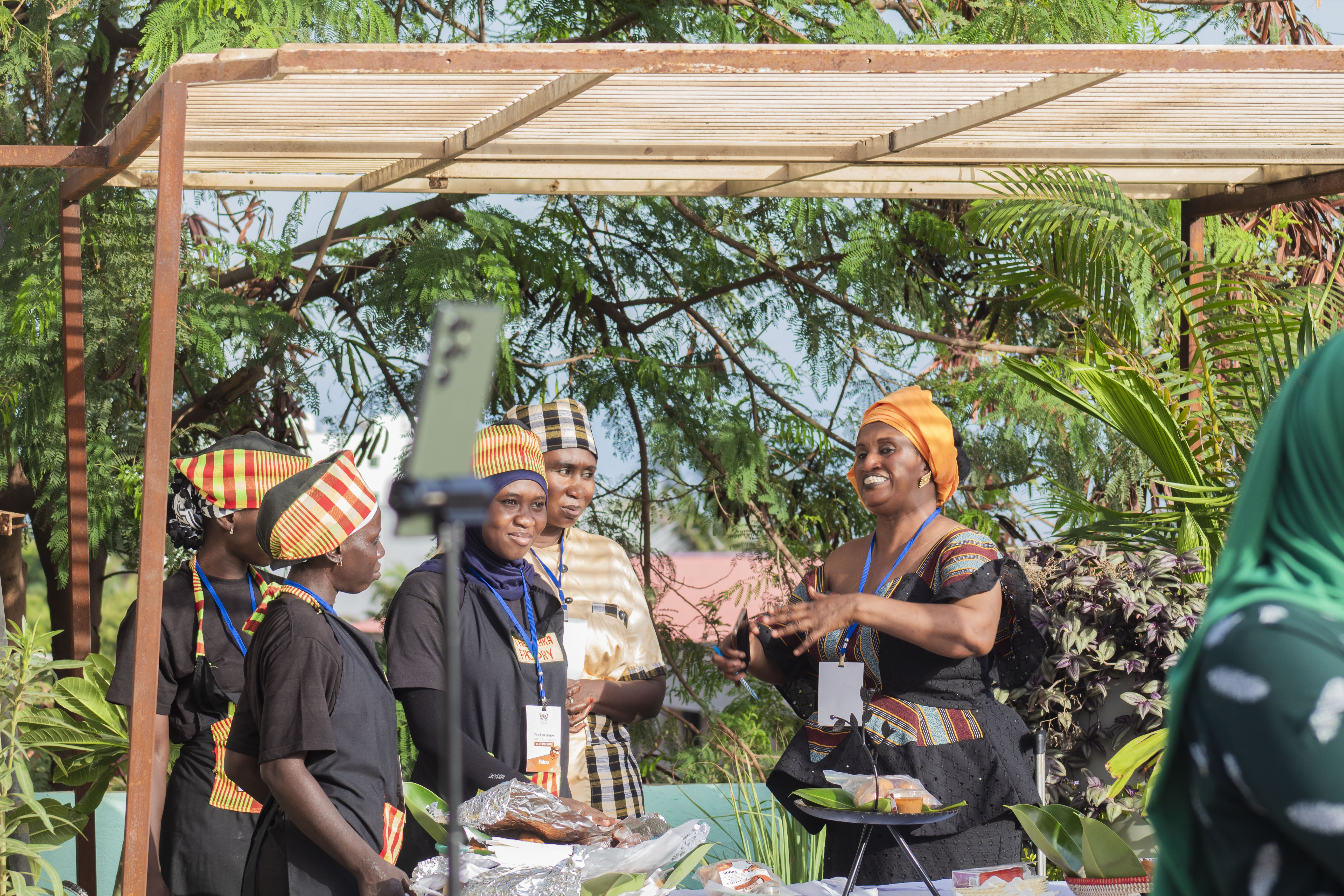 Team members discussing the project